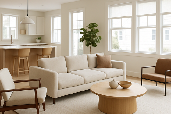 Oatmeal Sofas in Open Concept Living Spaces illustration