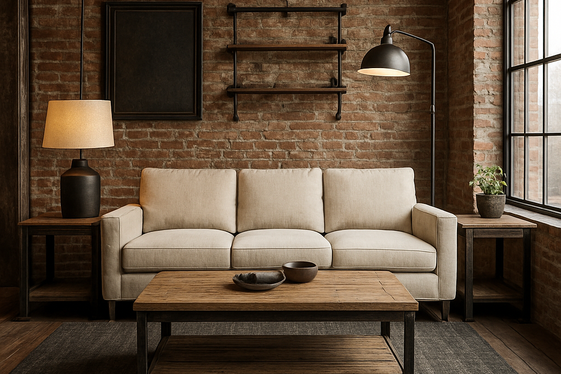 Industrial Chic Styles with Oatmeal Sofas illustration
