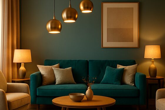 Choosing Lighting Fixtures That Enhance Teal and Beige Ambiance illustration