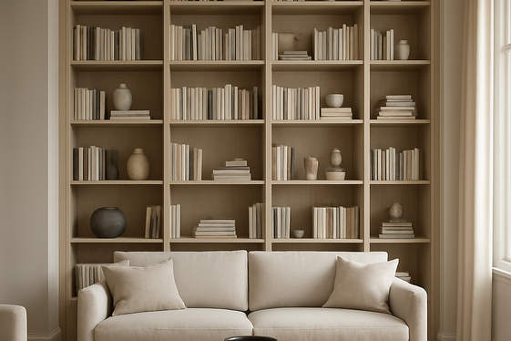 Floor-to-Ceiling Built-In Shelves for Maximum Storage illustration