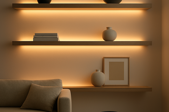 Floating Built-In Shelves with Hidden Lighting illustration