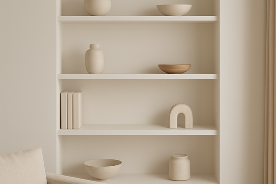 Minimalist Built-In Shelves with Clean Lines illustration