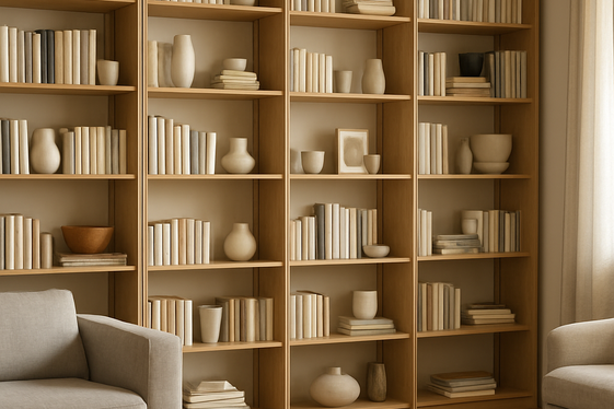 Built-In Shelves With Adjustable Shelving Options illustration