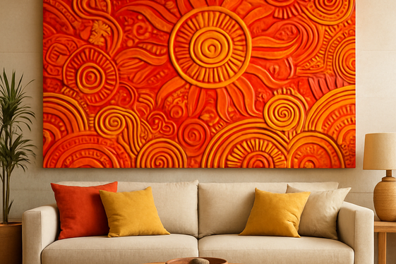 Bold Clay Murals with Vibrant, Warm Color Palettes illustration