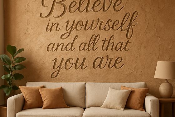 Clay Murals Featuring Inspirational Quotes and Calligraphy illustration
