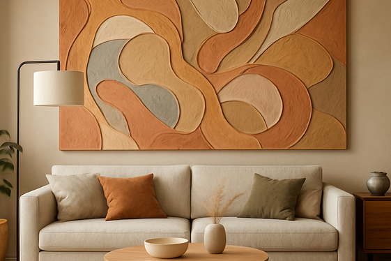 Abstract Clay Art for Contemporary Living Rooms illustration