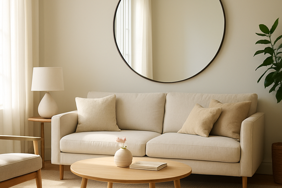 Round Mirrors to Soften Angular Living Spaces illustration