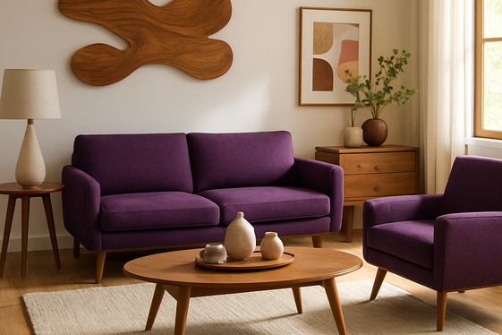 Using Purple in Mid-Century Modern Designs illustration