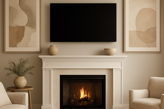 Framed Art Panels Complementing Screen illustration