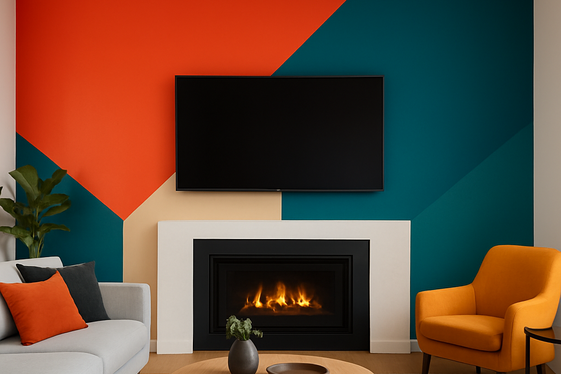Color Contrast Walls to Highlight Fireplace illustration
