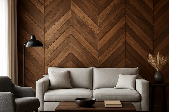 Chevron Pattern Wood Wall for Dynamic Texture illustration
