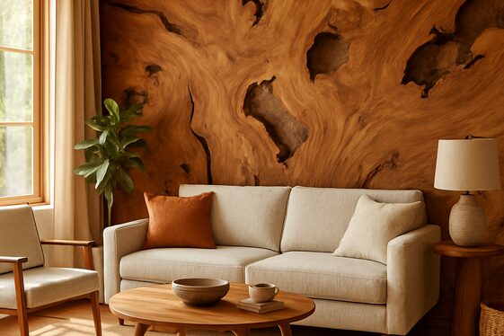 Live Edge Wood Slab Walls for Organic Elegance illustration
