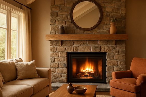 Installing a Built-in Fireplace with Surround Accent illustration
