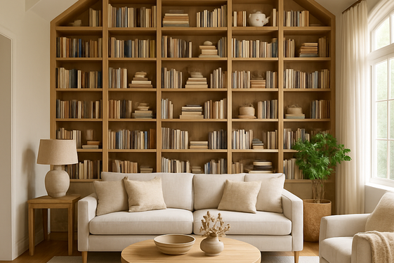 Installing Floor-to-Ceiling Bookshelves as an Accent illustration