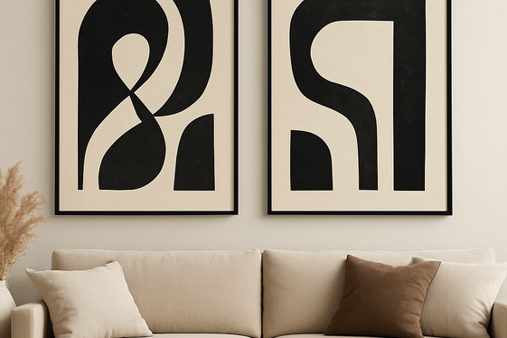 Black and Beige Artwork for a Modern Touch illustration