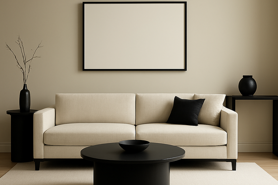 Blending Black and Beige in Minimalist Design illustration