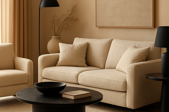 Incorporating Textured Beige Fabrics for Depth illustration