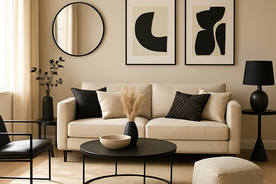 Layering Black Accents Against Neutral Walls illustration