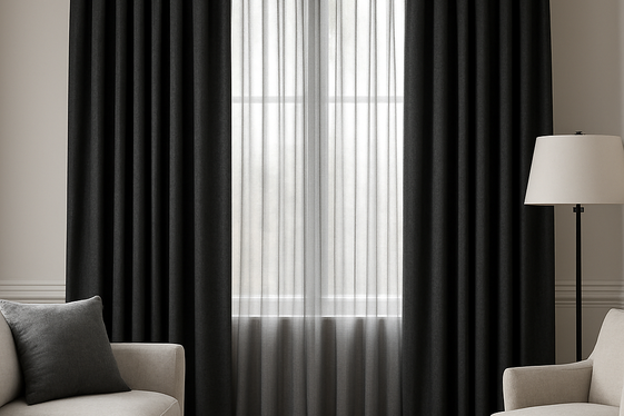 Black and Gray Window Treatments for Stylish Privacy illustration