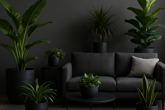 Integrating Plants to Soften Black and Gray Palettes illustration