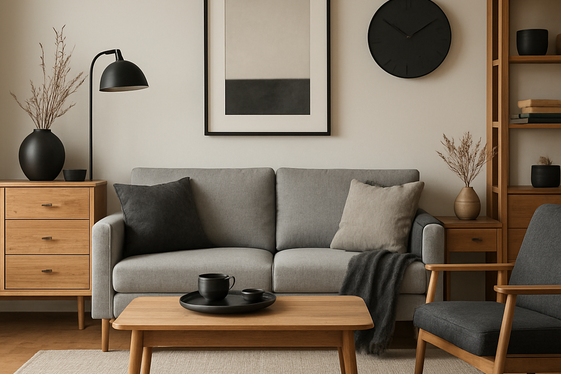 Combining Black and Gray with Natural Wood Elements illustration