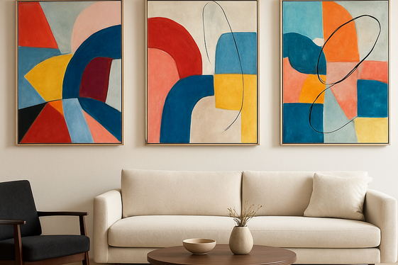 Modern Art and Cream Carpet Combinations illustration