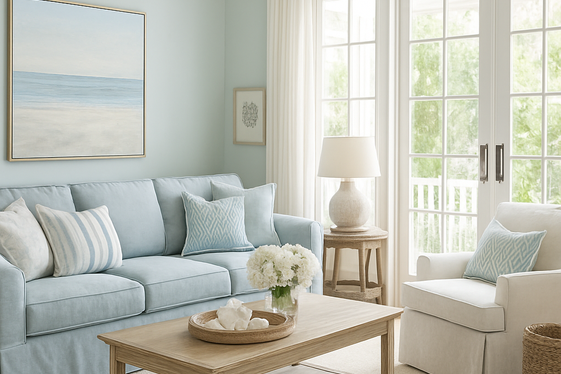Embrace Coastal Colors with Soft Blues and Whites illustration
