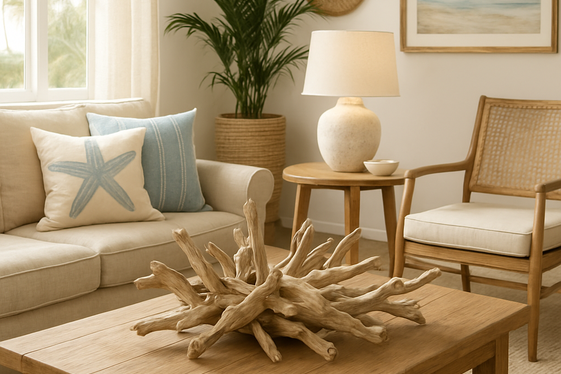 Place a Driftwood Coffee Table as a Focal Point illustration
