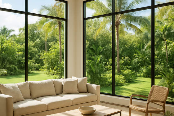 Highlight Large Windows with Minimalist Frames illustration