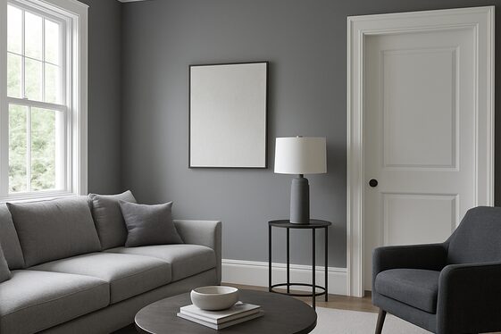 Highlighting Gray Walls with White Trim illustration