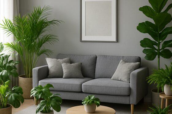 Balancing Gray with Plants and Greenery illustration