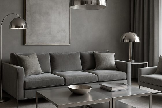 Adding Metallic Accents to Gray Living Rooms illustration