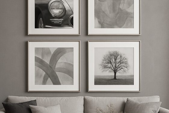Using Gray Artwork to Enhance a Living Room illustration