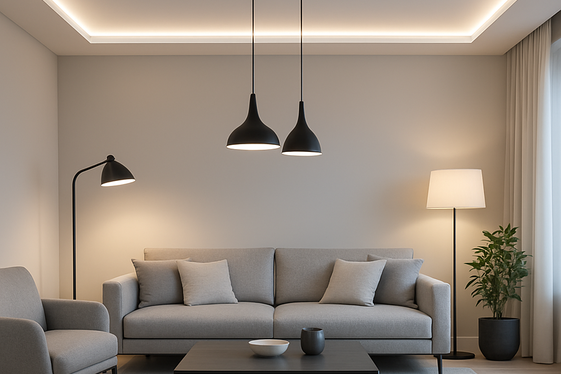 Modern Lighting Solutions for Gray Living Spaces illustration