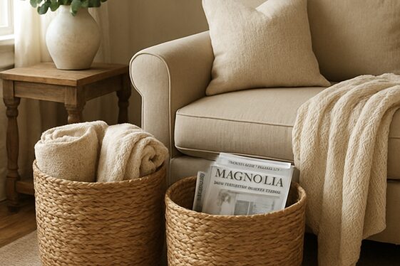 Incorporating Woven Baskets for Rustic Charm illustration
