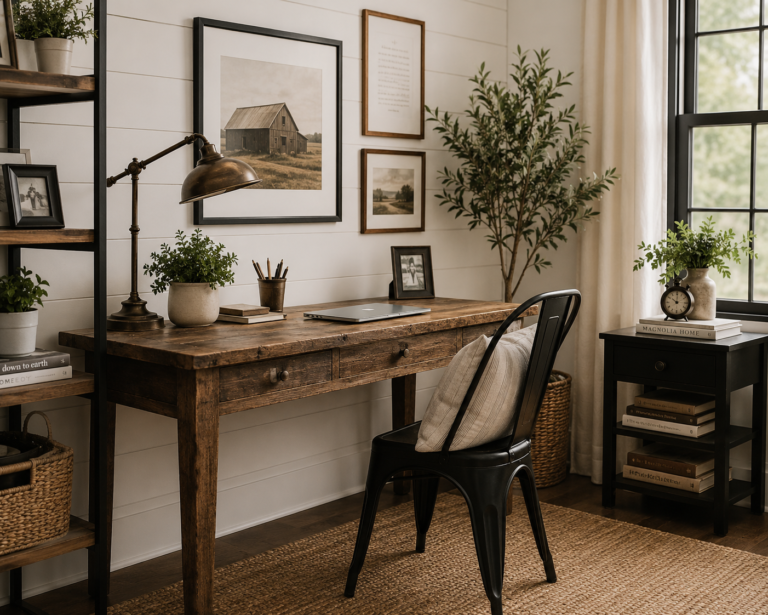 19 Farmhouse Office Ideas for a Cozy Workspace