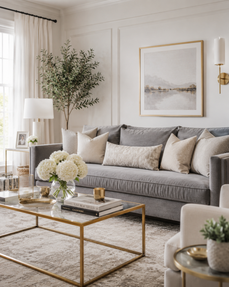 17 Grey and Gold Living Room Ideas You’ll Love