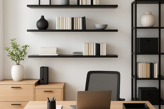 Incorporate Black Shelving to Maximize Storage illustration