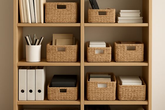 Go for Open Shelving Cabinets with Baskets illustration