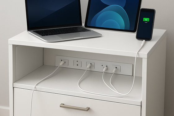 Use Cabinets with Integrated Charging Stations illustration