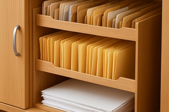 Select Cabinets with Built-In File Organizers illustration