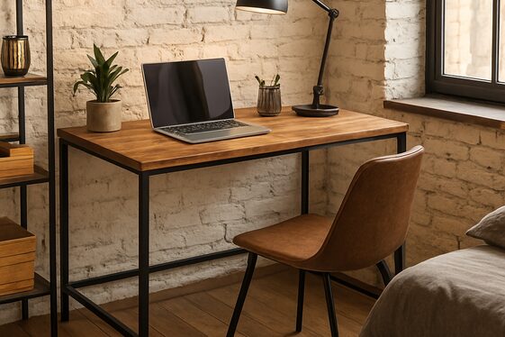 Industrial Style Desks with Open Metal Frames illustration