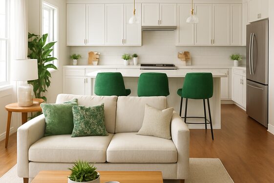 Feature Green Kitchen Adjacent Decor illustration