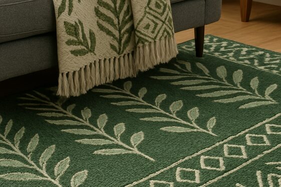 Go for Green Patterned Rugs and Throws illustration