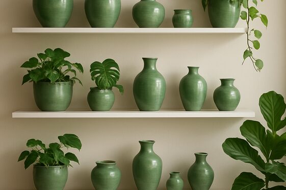 Use Green Ceramic and Pottery Accents illustration