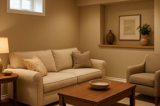 Paint walls in warm, neutral tones for a soothing atmosphere illustration