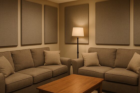 Install acoustic panels to enhance sound and reduce echo illustration