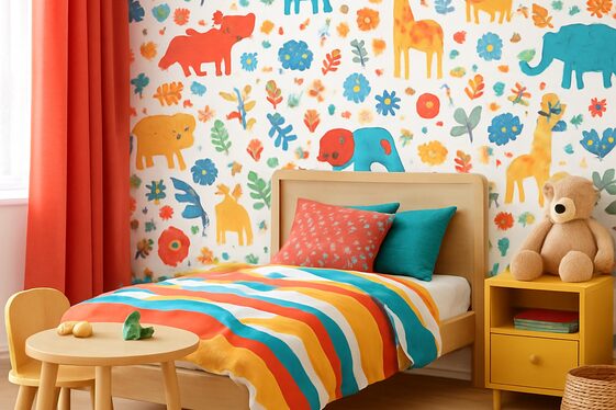 Playful Kids’ Wallpaper to Spark Imagination illustration