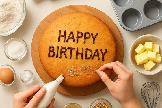 Bake Her Favorite Birthday Cake Together illustration