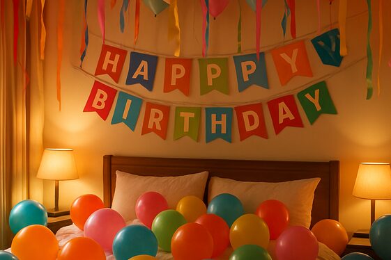 Decorate Her Room with Balloons and Streamers illustration